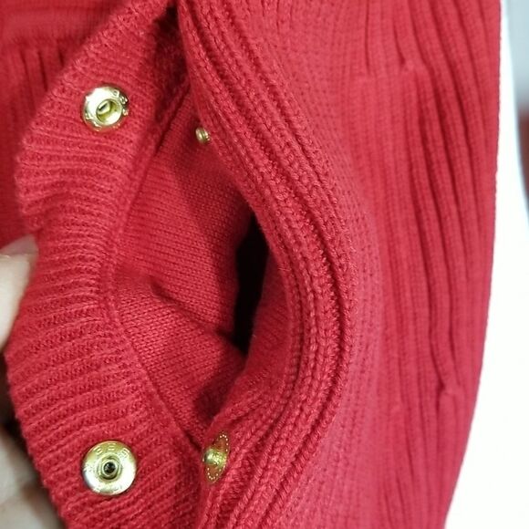 Jones New York Cardigan Women's P Large Red  Knit Long Sleeve Full Zip Office - Picture 5 of 9